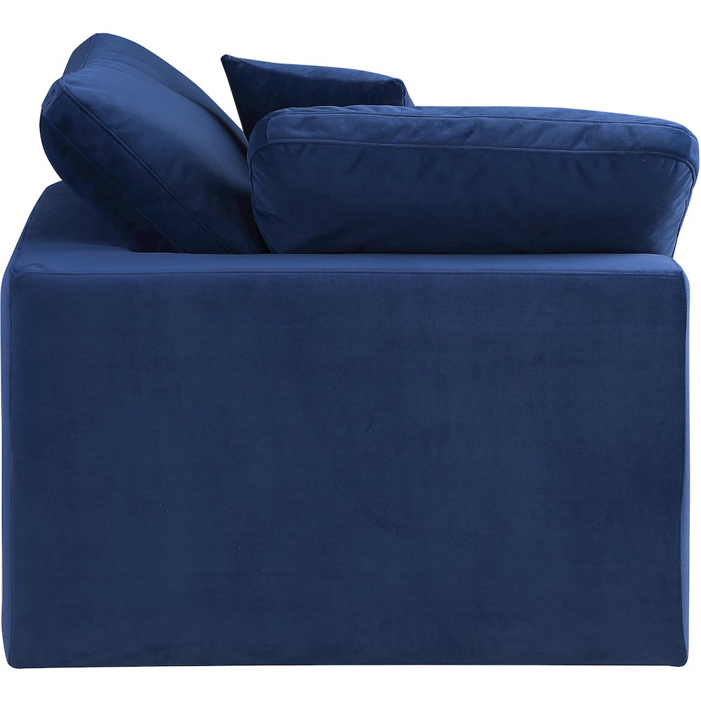 Comfy Navy Velvet Modular Corner Chair. Picture 5