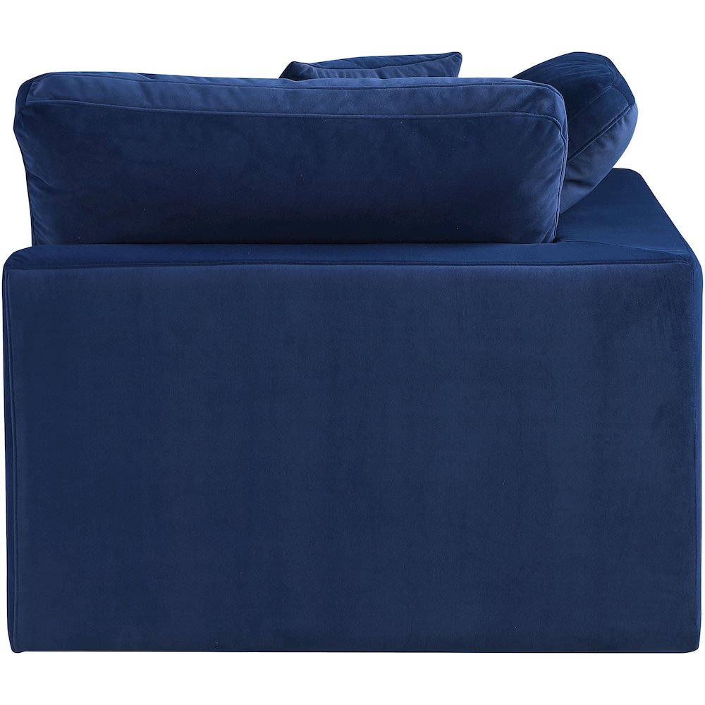 Comfy Navy Velvet Modular Corner Chair. Picture 6