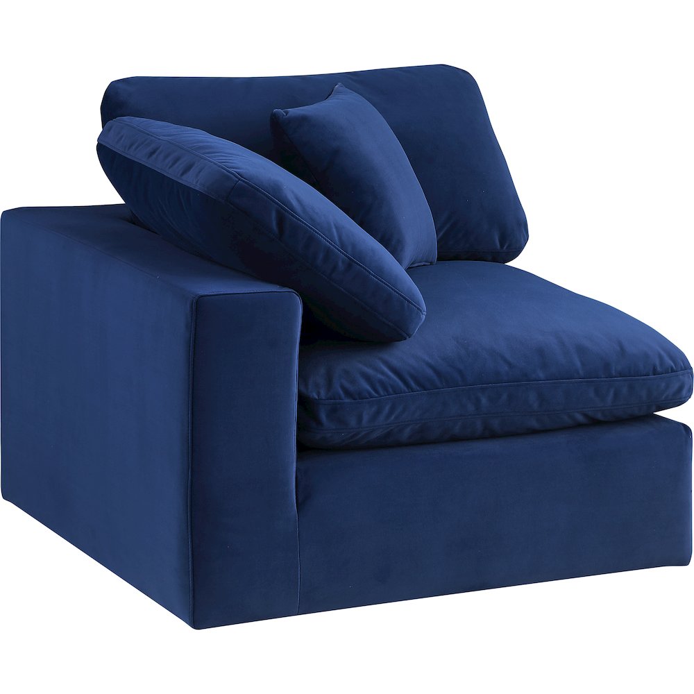 Comfy Navy Velvet Modular Corner Chair. Picture 7