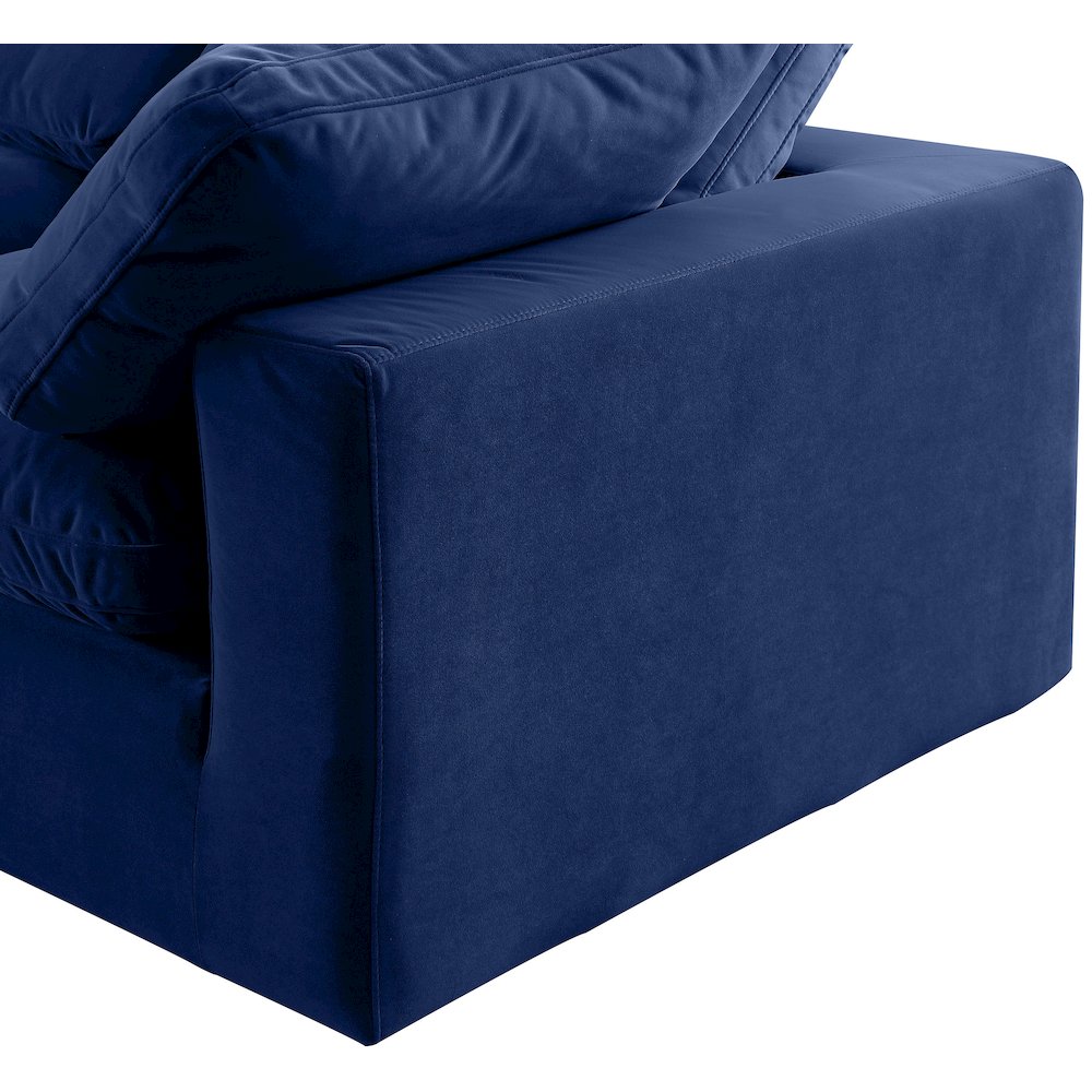 Comfy Navy Velvet Modular Corner Chair. Picture 9