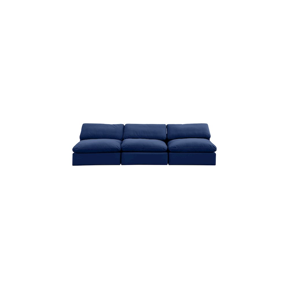Comfy Navy Velvet Modular Sofa. Picture 4