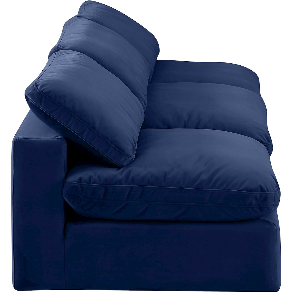 Comfy Navy Velvet Modular Sofa. Picture 5