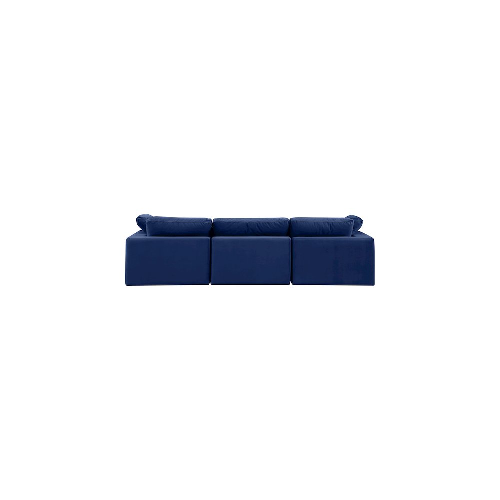 Comfy Navy Velvet Modular Sofa. Picture 3