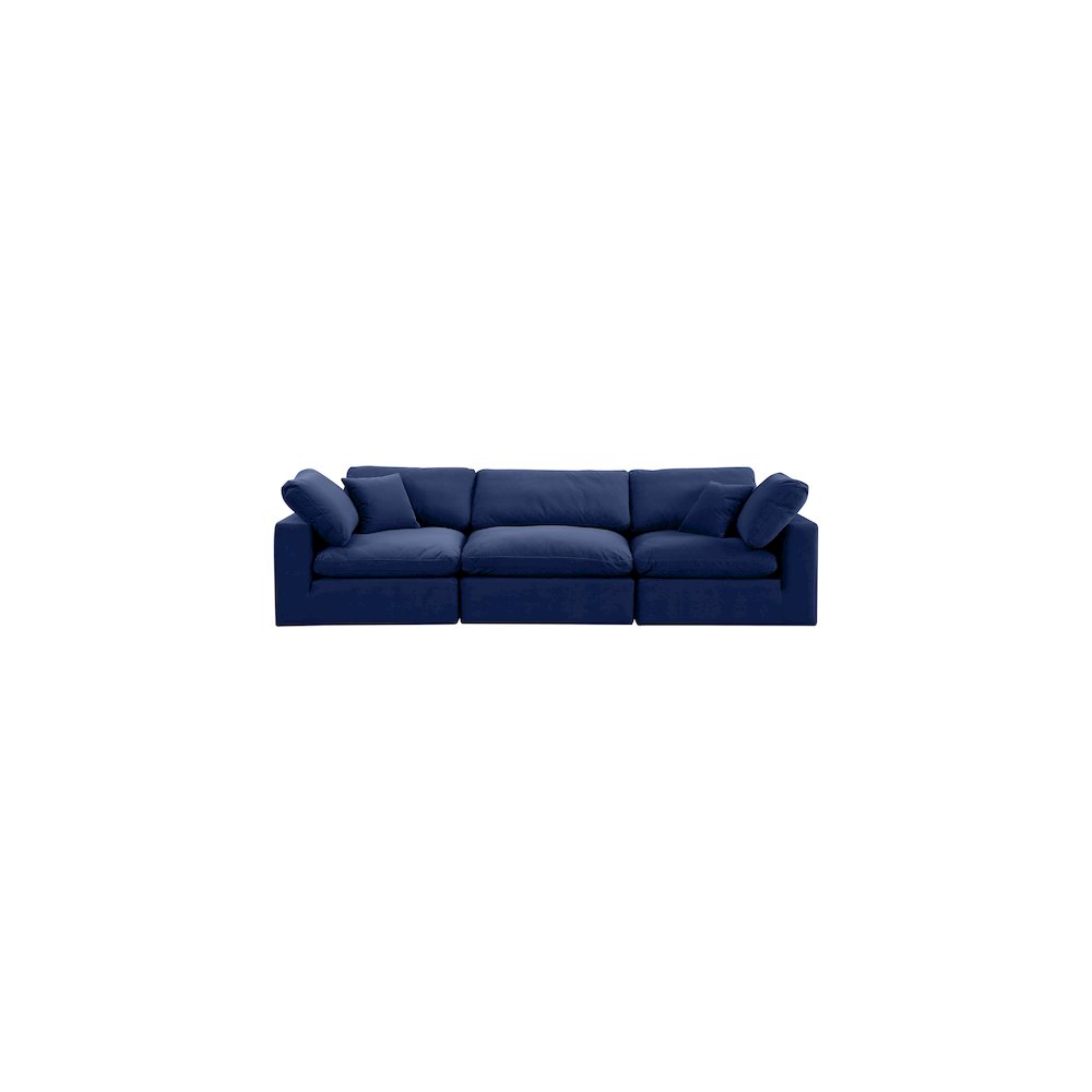 Comfy Navy Velvet Modular Sofa. Picture 4