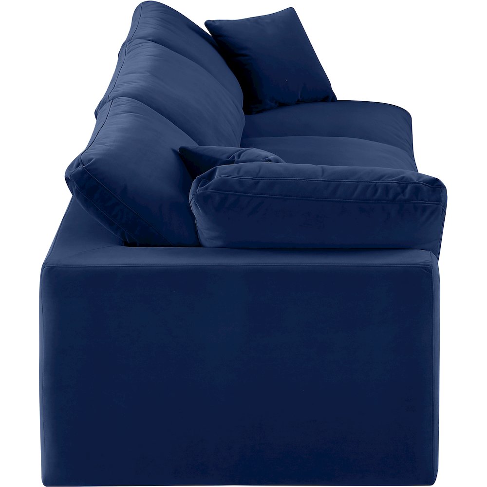 Comfy Navy Velvet Modular Sofa. Picture 5