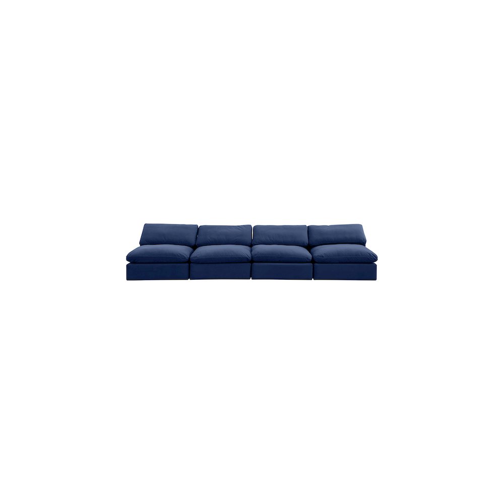 Comfy Navy Velvet Modular Sofa. Picture 4