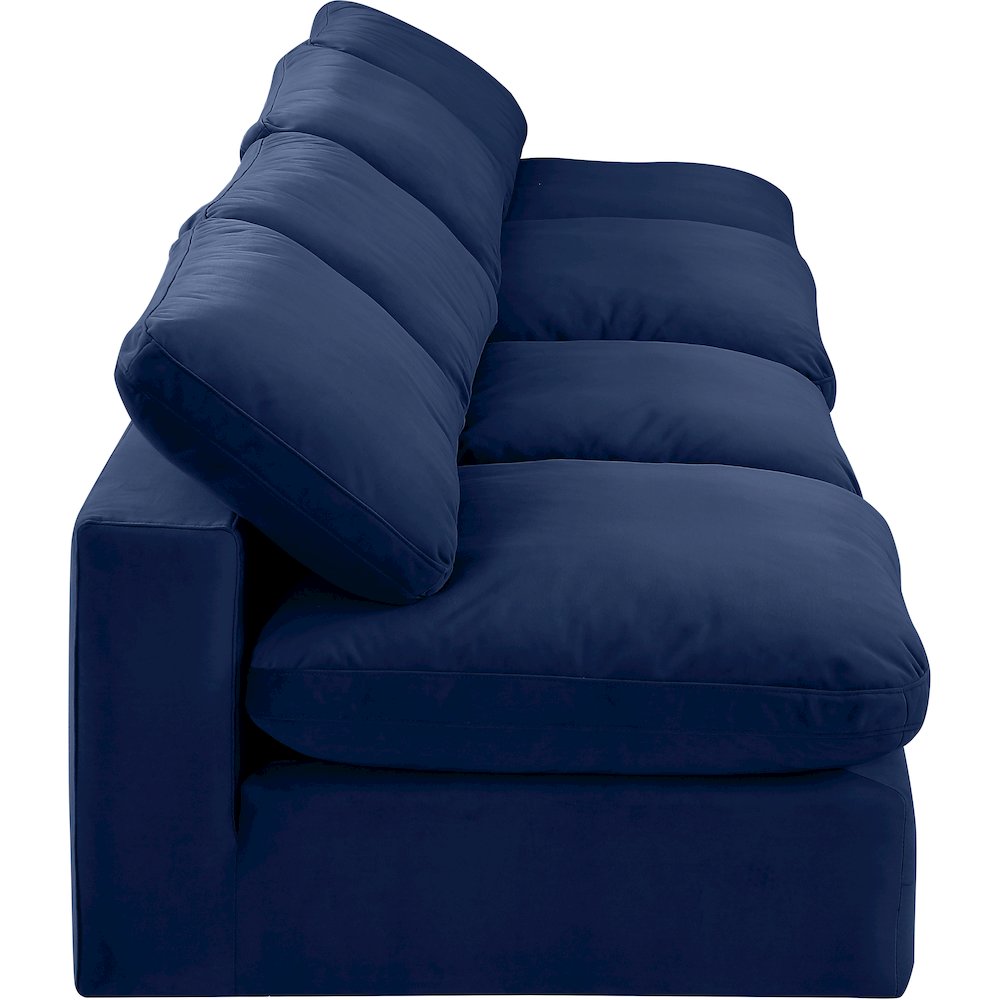 Comfy Navy Velvet Modular Sofa. Picture 5