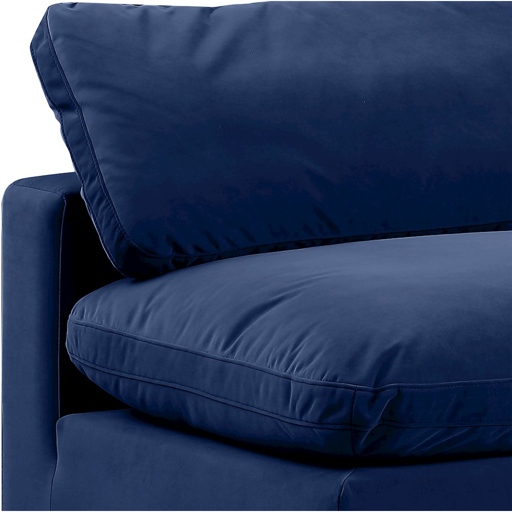 Comfy Navy Velvet Modular Sofa. Picture 7