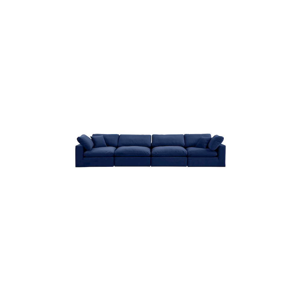 Comfy Navy Velvet Modular Sofa. Picture 4