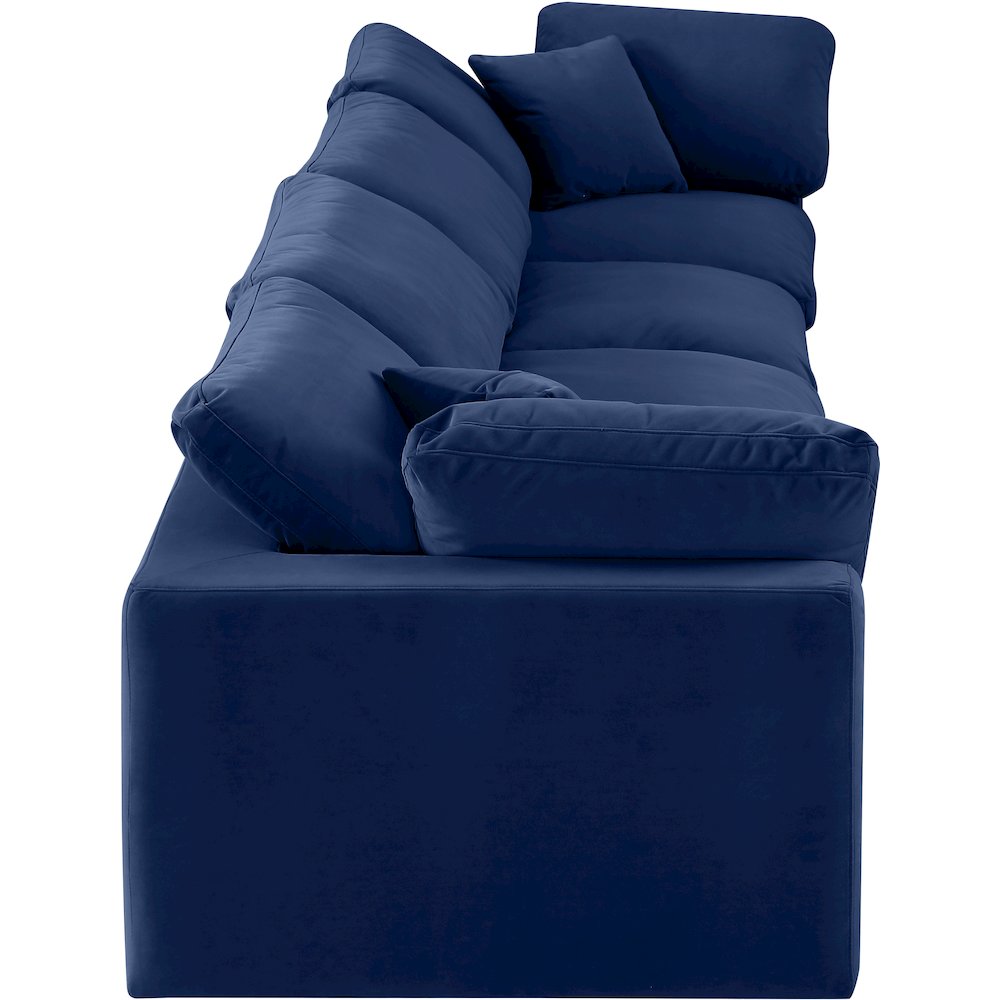 Comfy Navy Velvet Modular Sofa. Picture 5