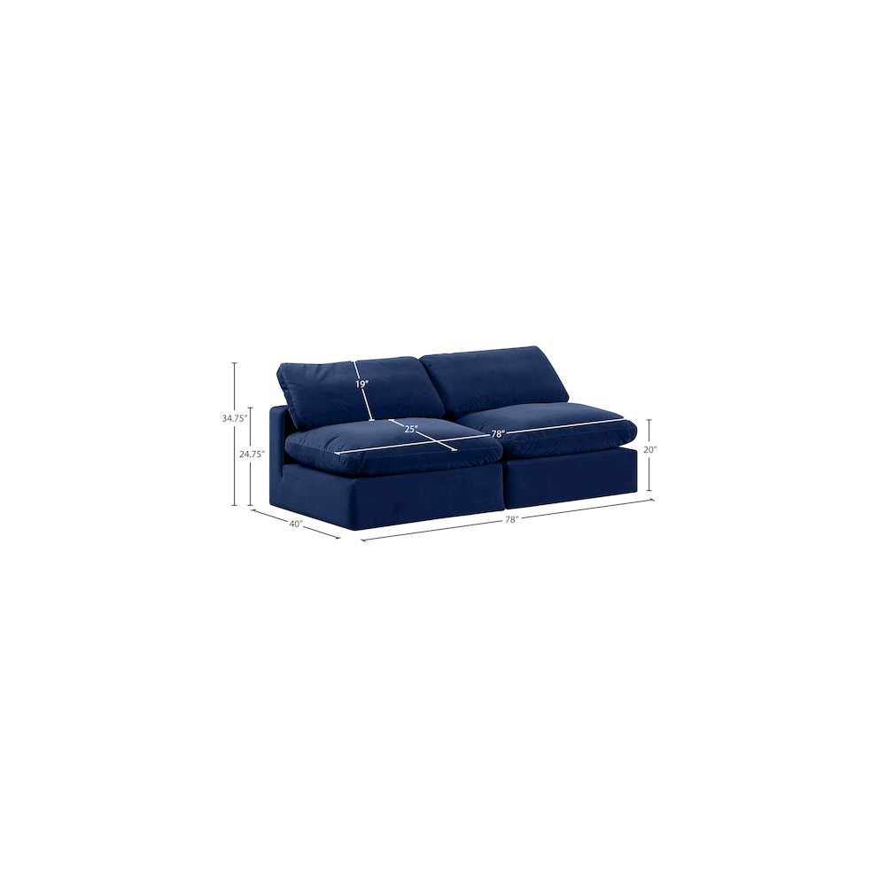 Comfy Navy Velvet Modular Sofa. Picture 9