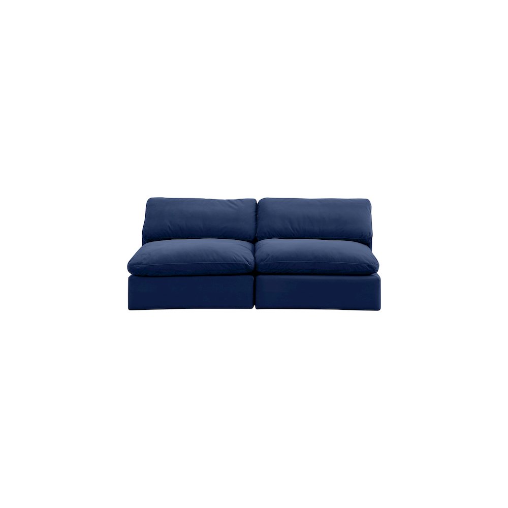 Comfy Navy Velvet Modular Sofa. Picture 4