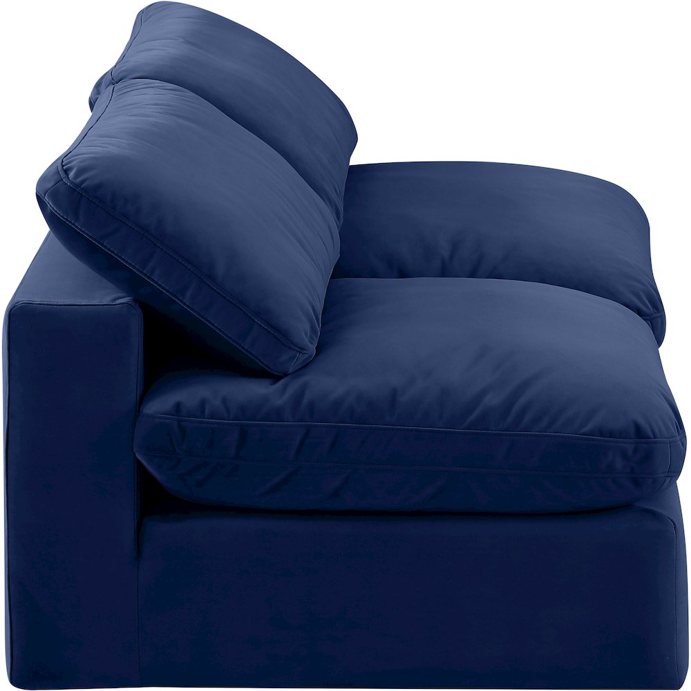 Comfy Navy Velvet Modular Sofa. Picture 5