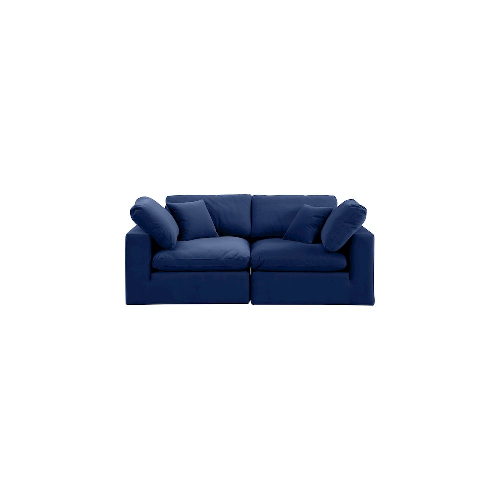 Comfy Navy Velvet Modular Sofa. Picture 4
