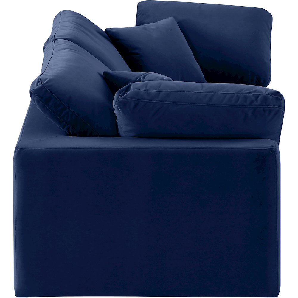 Comfy Navy Velvet Modular Sofa. Picture 5