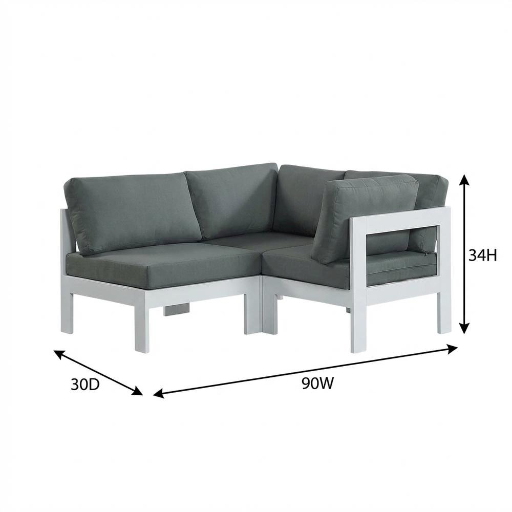 Gray Fabric Outdoor Modular Sofa With Contemporary Style For Patio Lounge. Picture 7