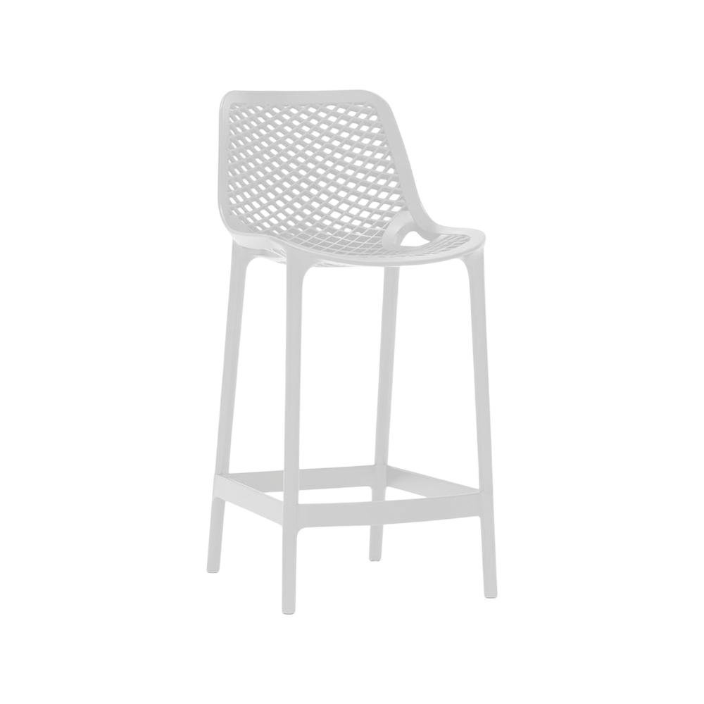 White Outdoor Patio Stool Set Of 4 With Anti-Uv Finish And Contemporary Style. Picture 1