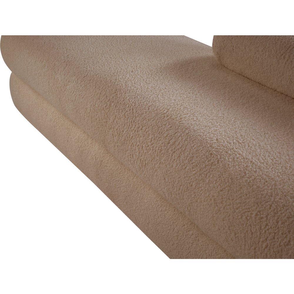 Kennedy Beige Faux Shearling Teddy Fabric Bench. Picture 11