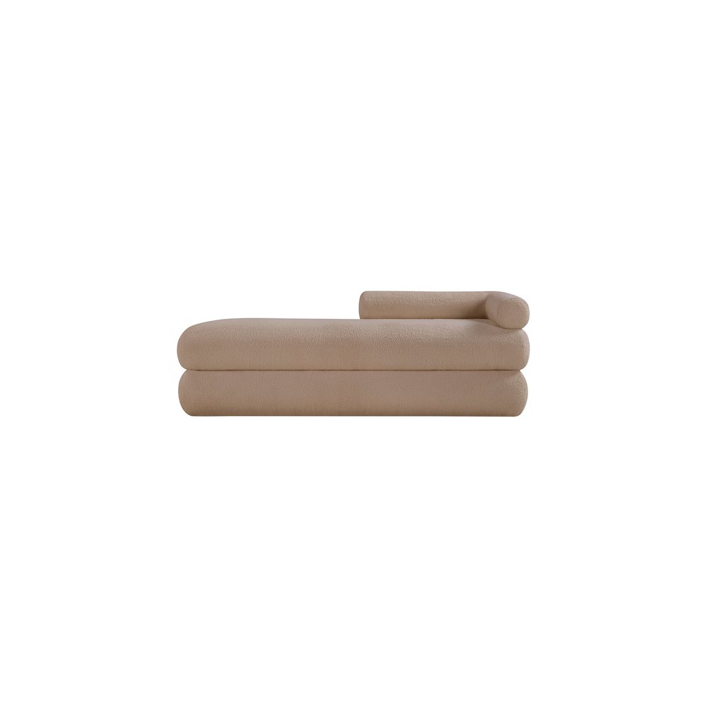 Kennedy Beige Faux Shearling Teddy Fabric Bench. Picture 3