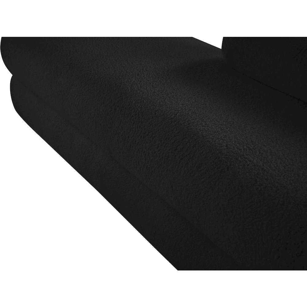 Kennedy Black Faux Shearling Teddy Fabric Bench. Picture 11