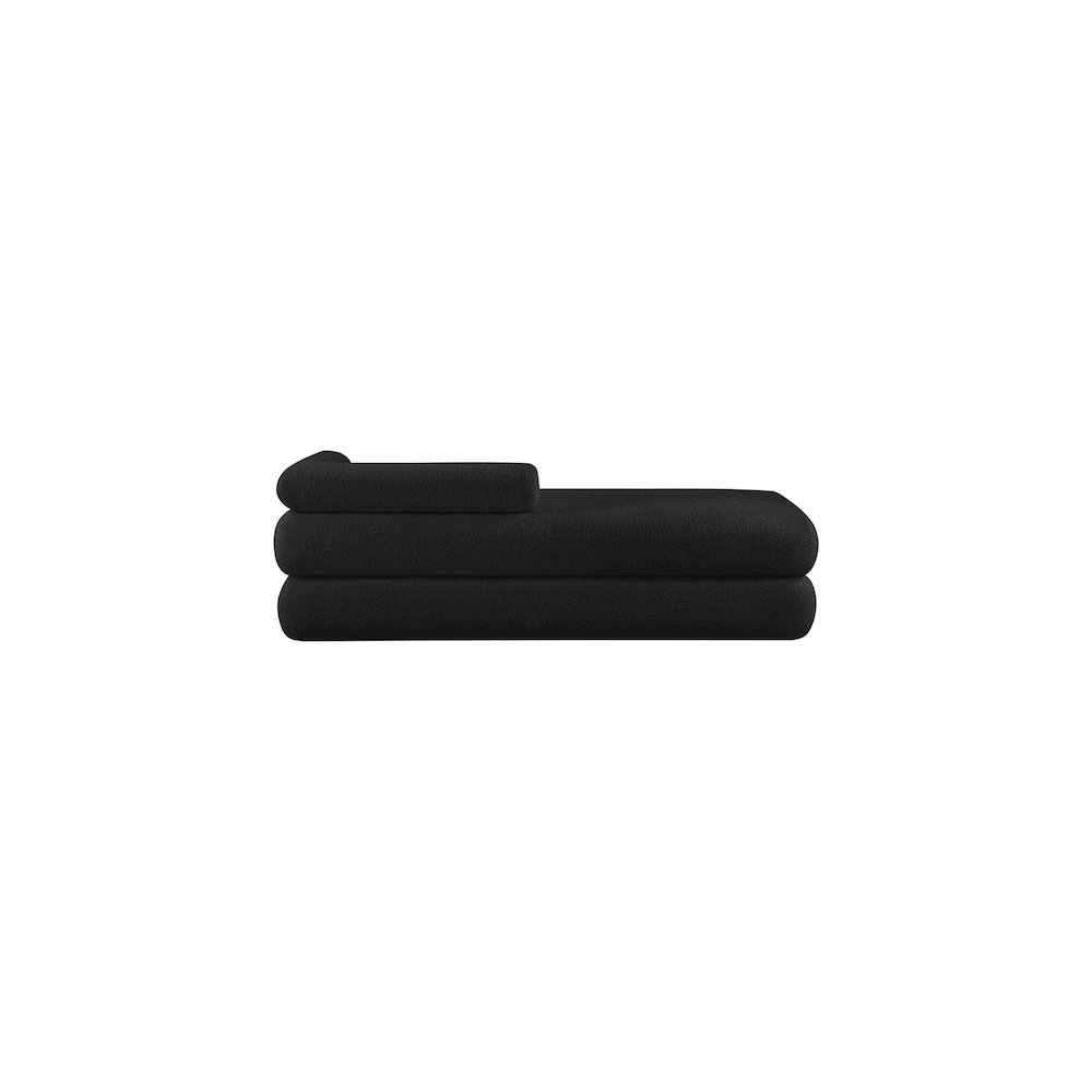 Kennedy Black Faux Shearling Teddy Fabric Bench. Picture 5