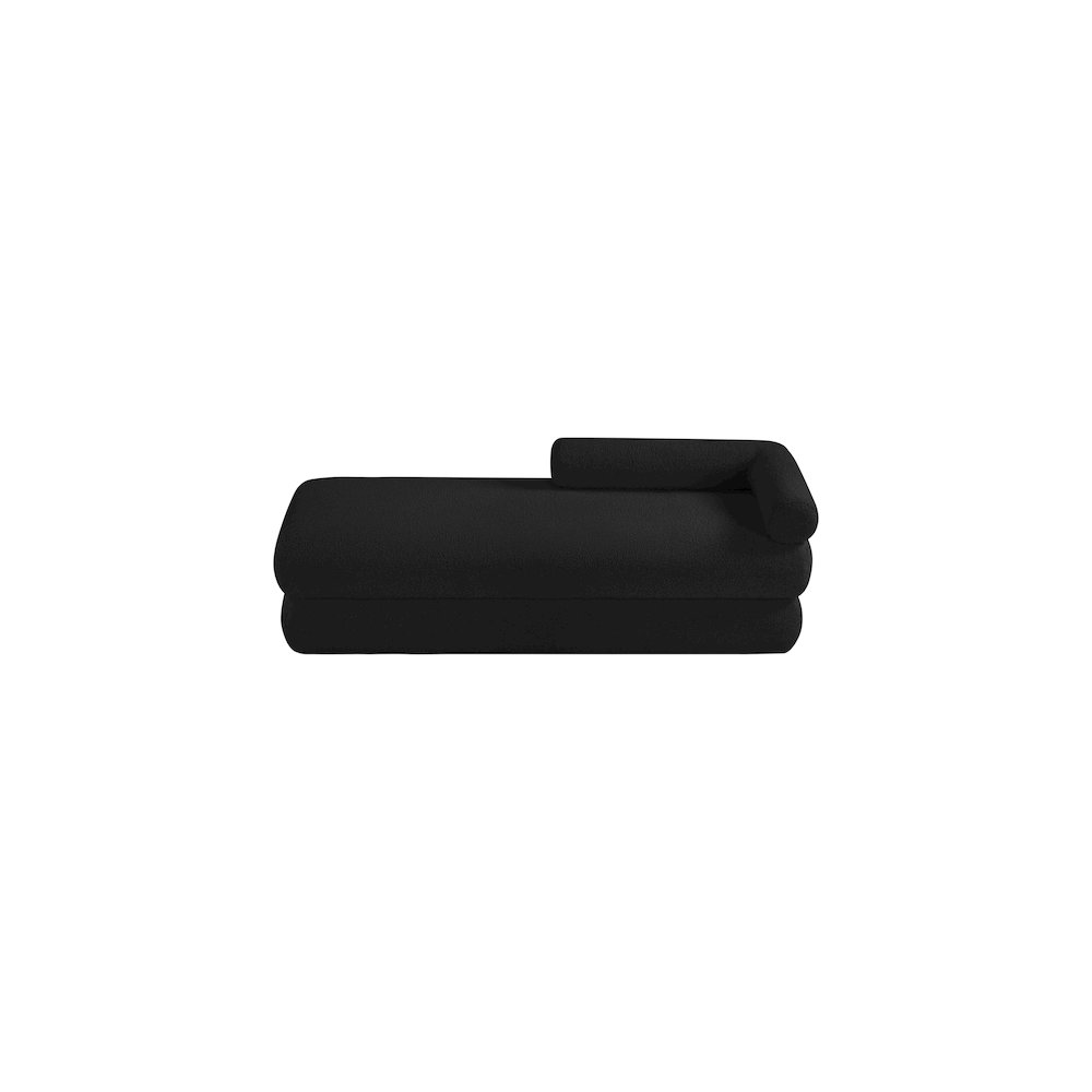 Kennedy Black Faux Shearling Teddy Fabric Bench. Picture 6