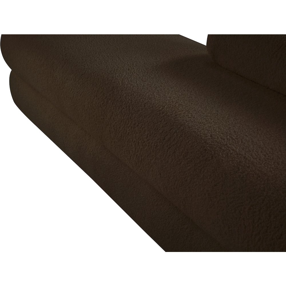 Kennedy Brown Faux Shearling Teddy Fabric Bench. Picture 11