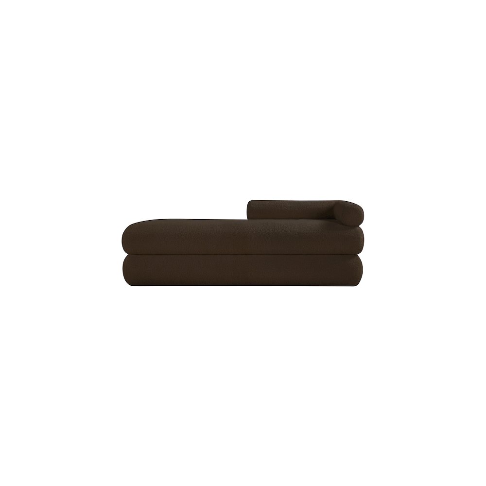Kennedy Brown Faux Shearling Teddy Fabric Bench. Picture 3