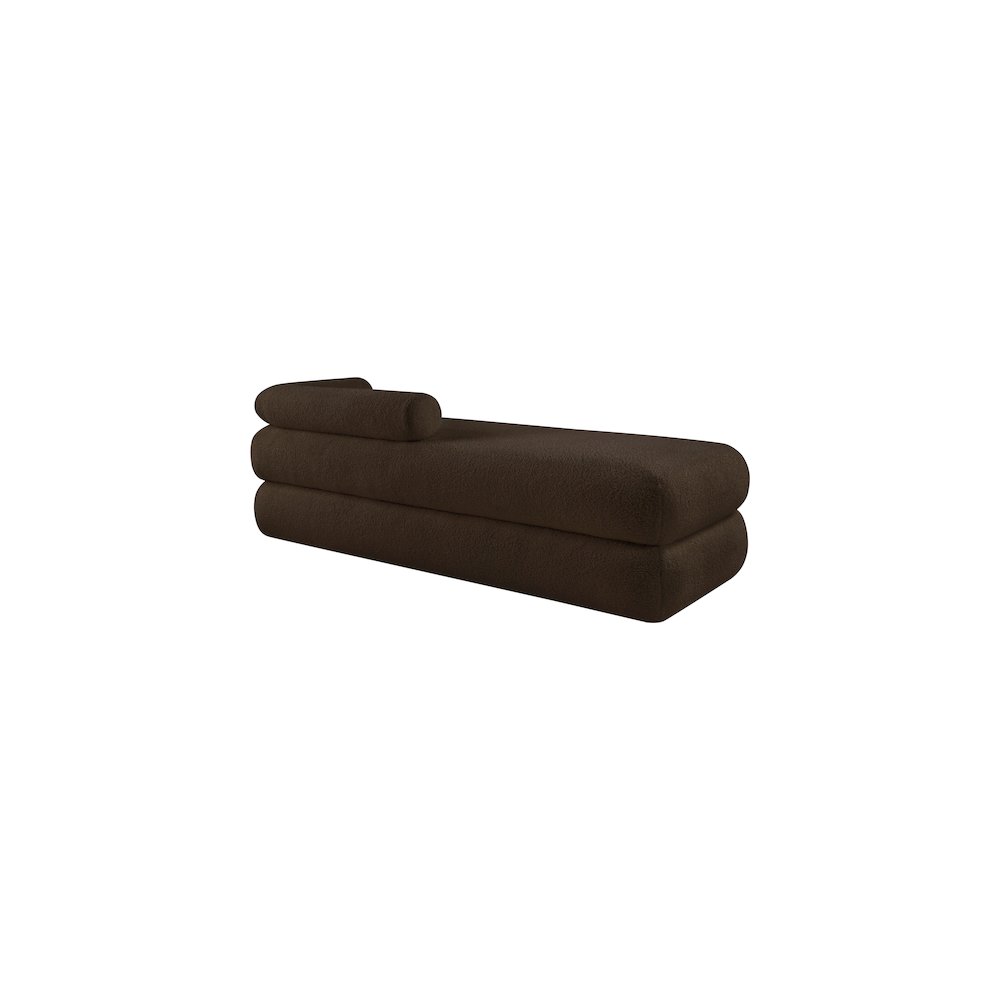 Kennedy Brown Faux Shearling Teddy Fabric Bench. Picture 7