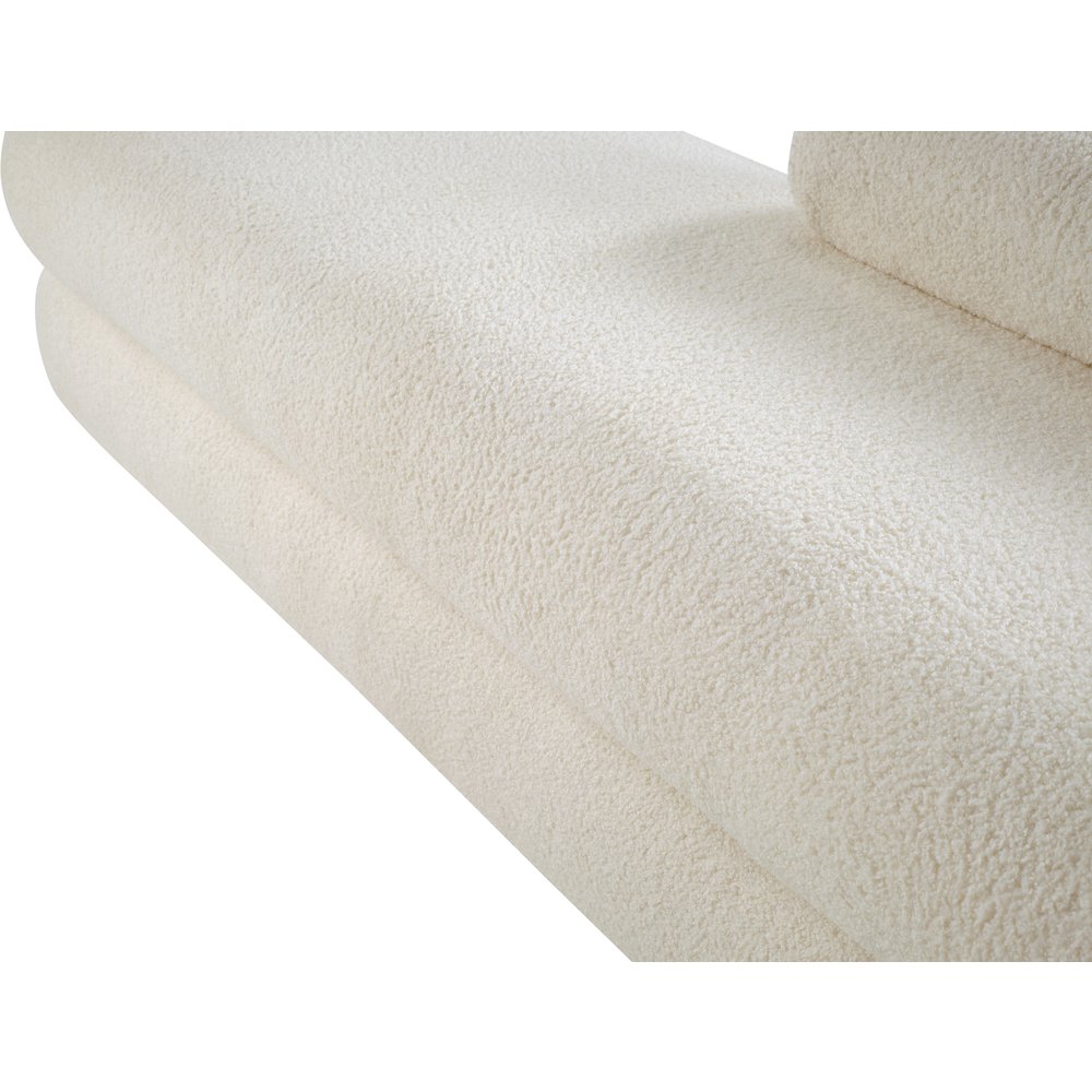 Kennedy Cream Faux Shearling Teddy Fabric Bench. Picture 11