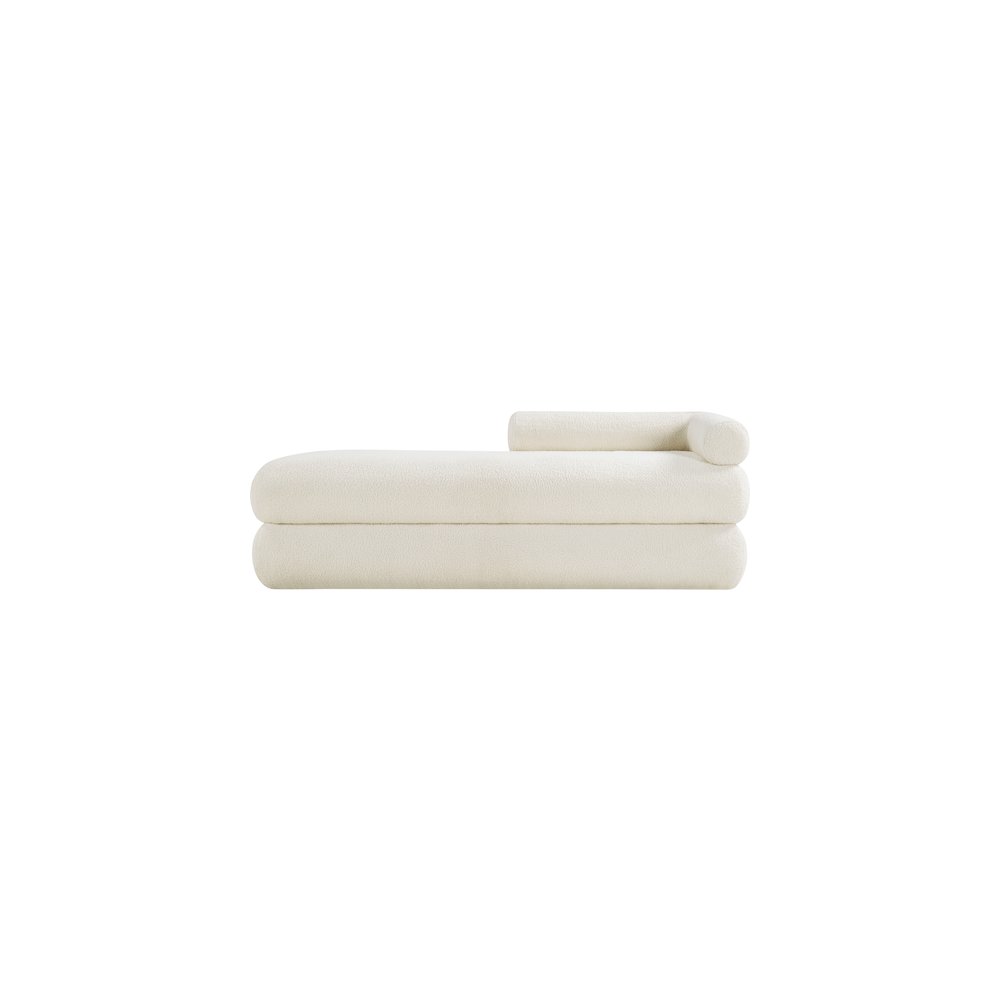 Kennedy Cream Faux Shearling Teddy Fabric Bench. Picture 3