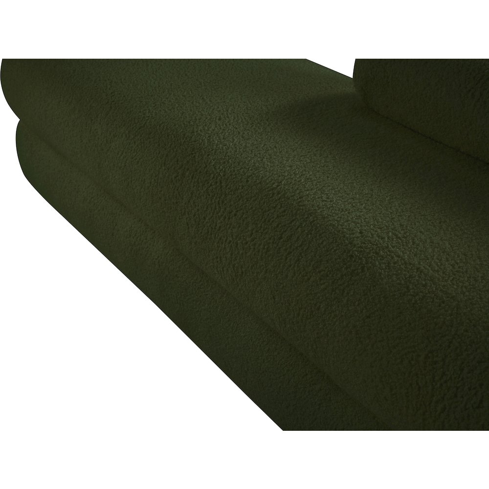 Kennedy Green Faux Shearling Teddy Fabric Bench. Picture 11