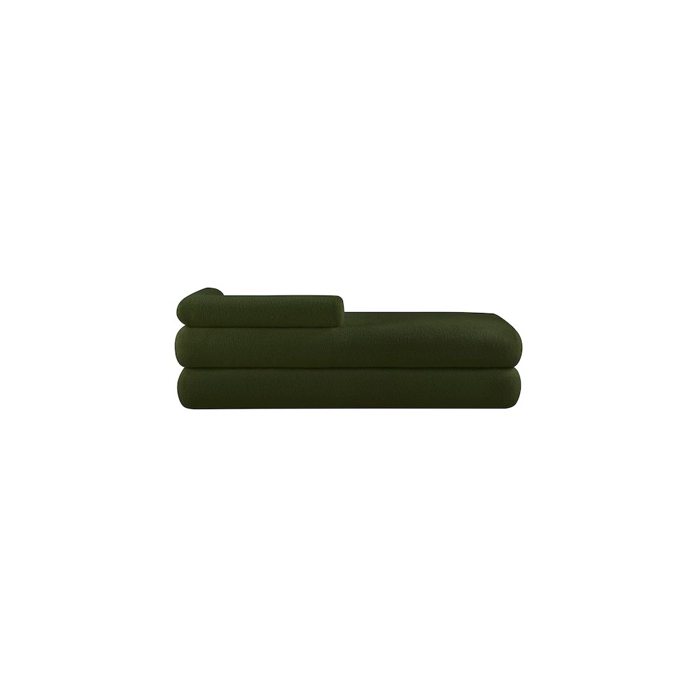Kennedy Green Faux Shearling Teddy Fabric Bench. Picture 5