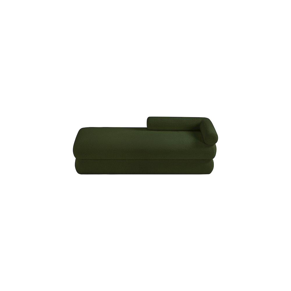 Kennedy Green Faux Shearling Teddy Fabric Bench. Picture 6