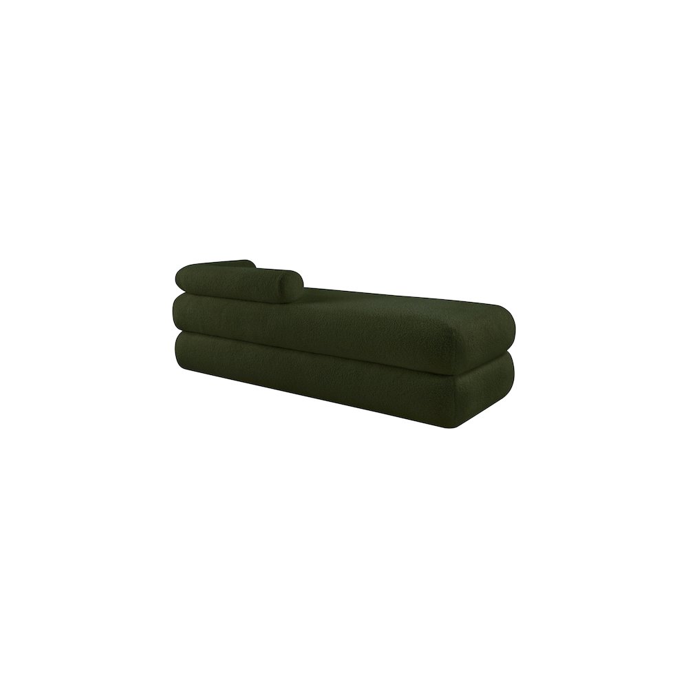 Kennedy Green Faux Shearling Teddy Fabric Bench. Picture 7