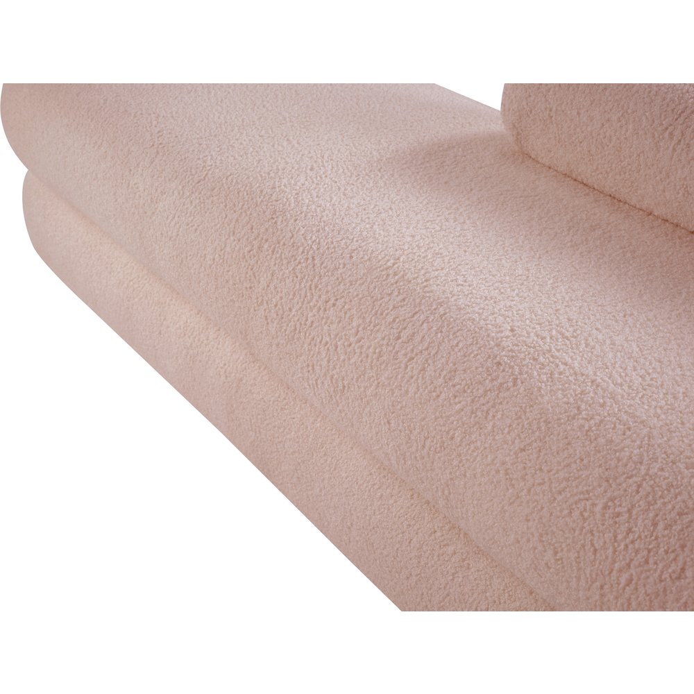 Kennedy Pink Faux Shearling Teddy Fabric Bench. Picture 11