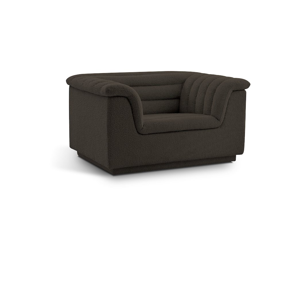 Cascade Brown Boucle Fabric Chair. Picture 1