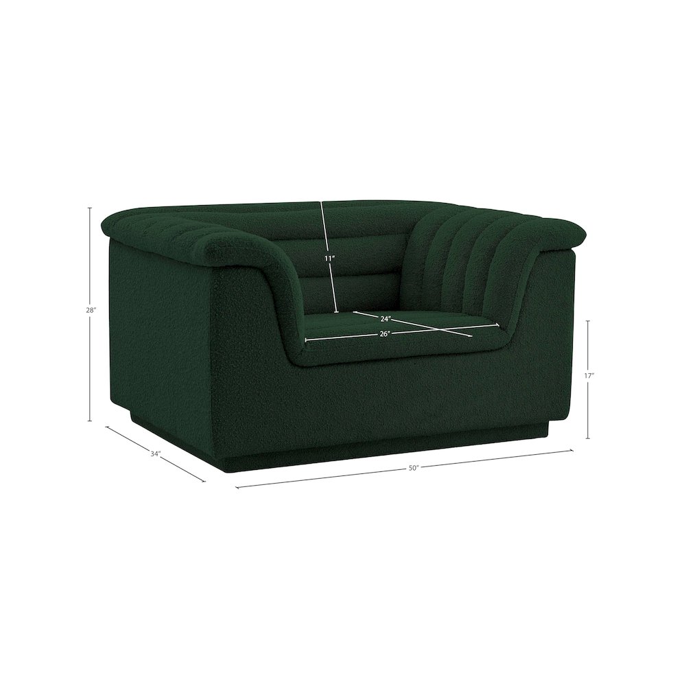 Cascade Green Boucle Fabric Chair. Picture 18