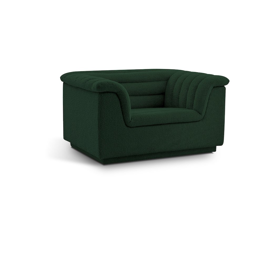 Cascade Green Boucle Fabric Chair. Picture 1