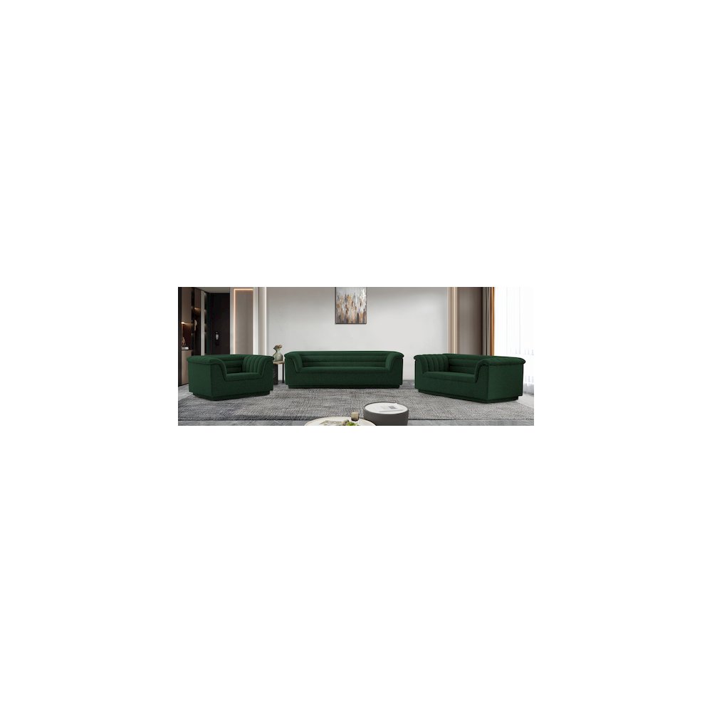 Cascade Green Boucle Fabric Chair. Picture 17