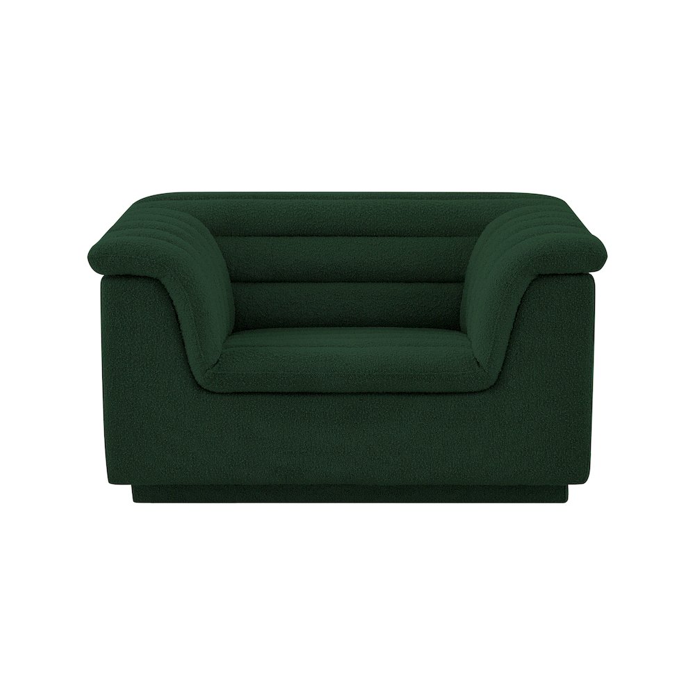 Cascade Green Boucle Fabric Chair. Picture 5