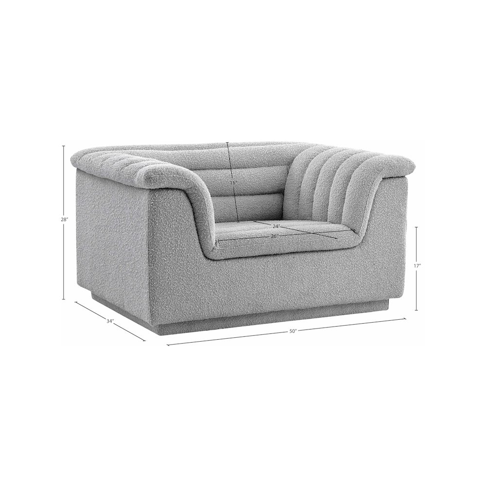Cascade Grey Boucle Fabric Chair. Picture 18