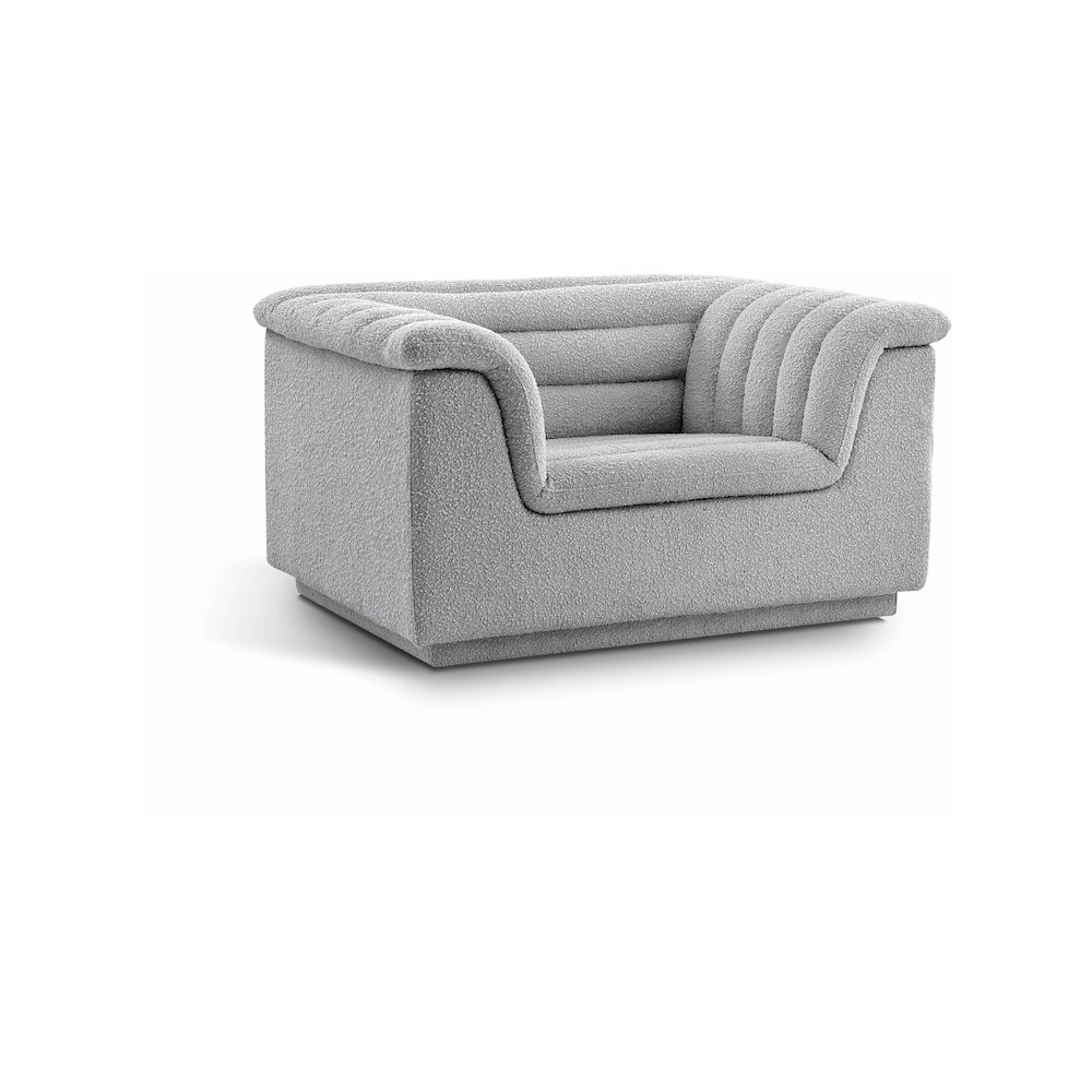 Cascade Grey Boucle Fabric Chair. Picture 1