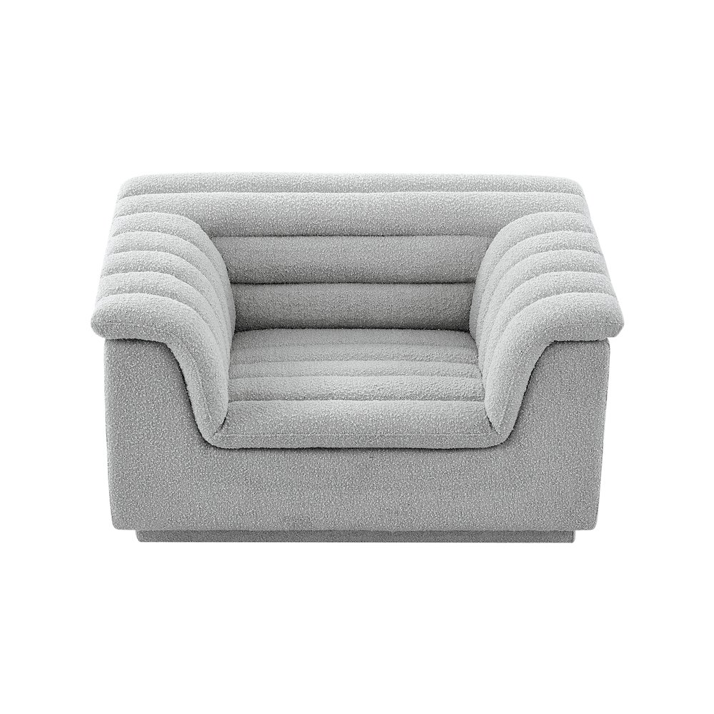 Cascade Grey Boucle Fabric Chair. Picture 4