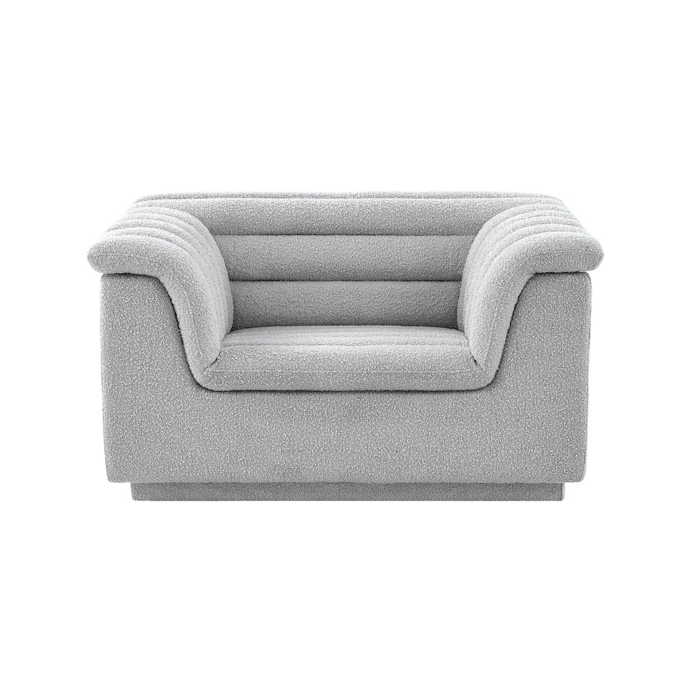 Cascade Grey Boucle Fabric Chair. Picture 5