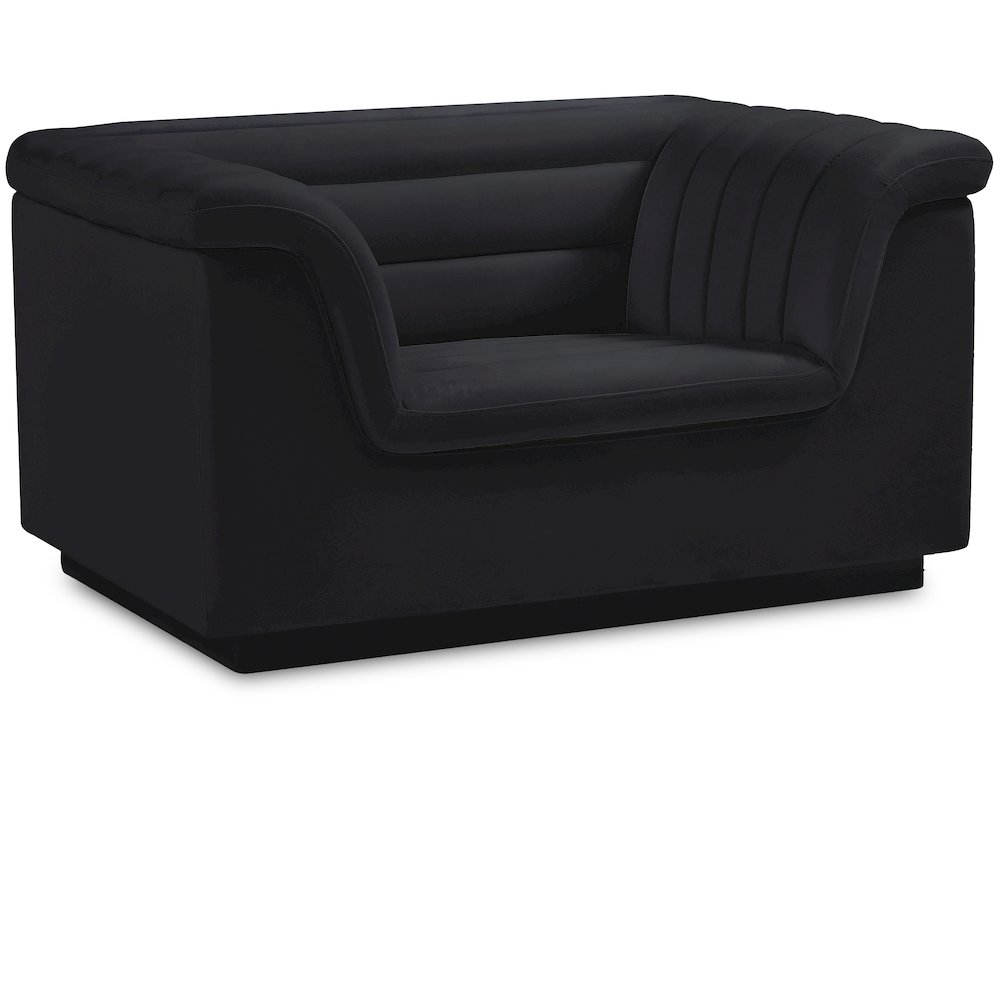 Cascade Black Velvet Fabric Chair. Picture 1