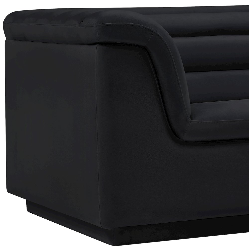 Cascade Black Velvet Fabric Chair. Picture 10