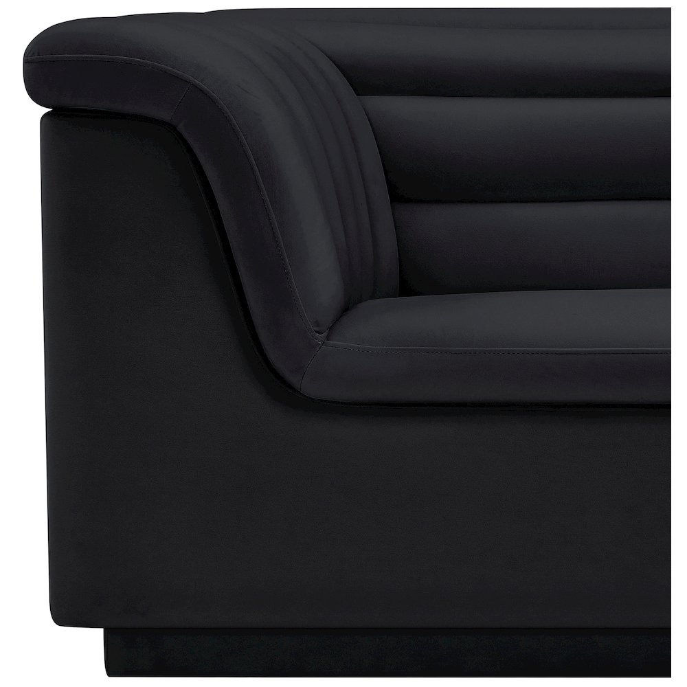 Cascade Black Velvet Fabric Chair. Picture 11