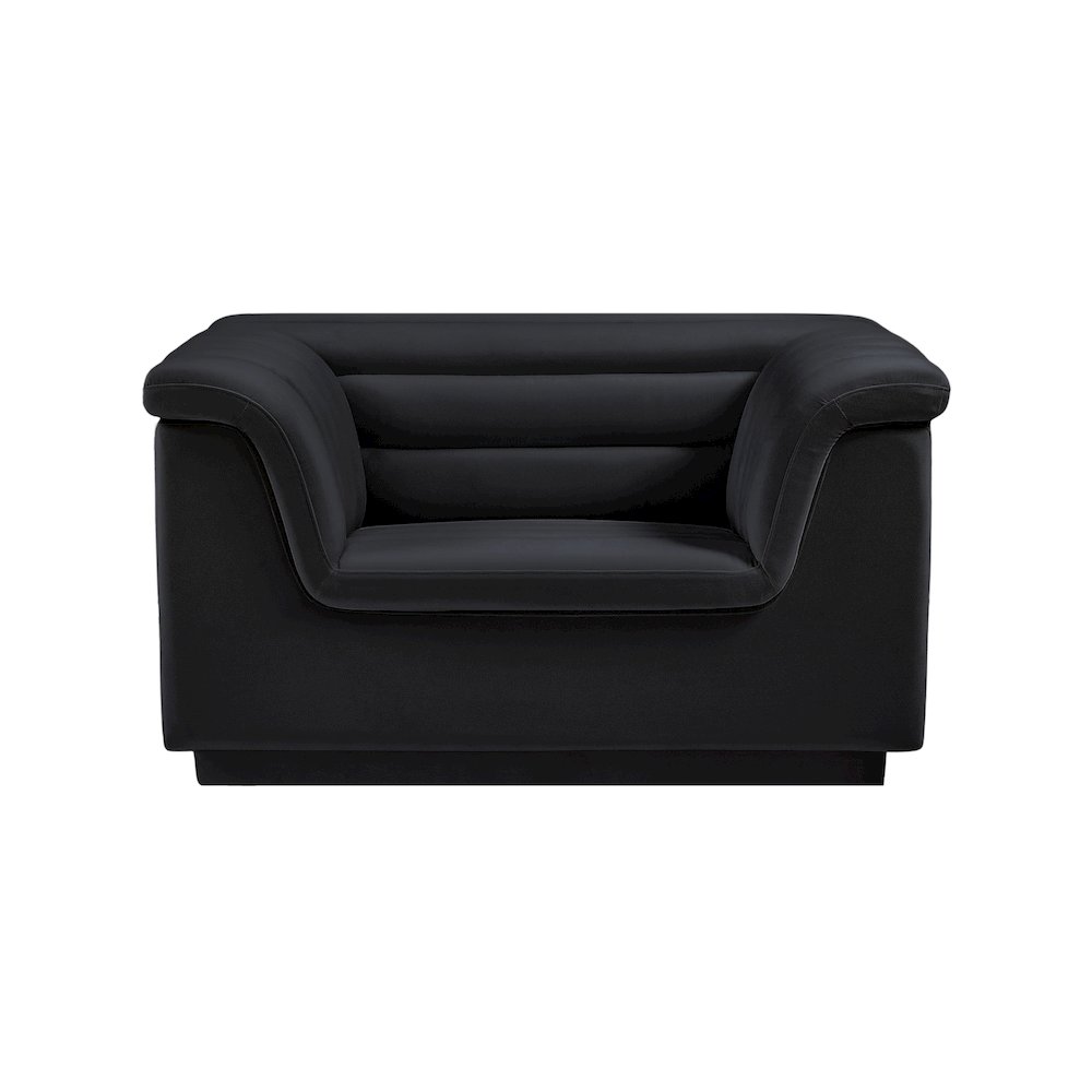 Cascade Black Velvet Fabric Chair. Picture 5