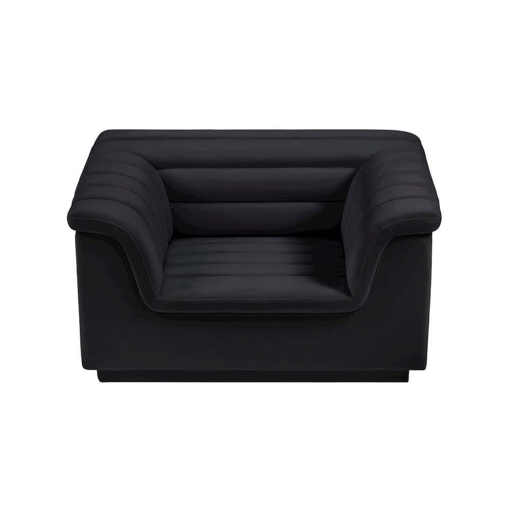 Cascade Black Velvet Fabric Chair. Picture 6